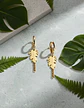 Aretes Urbanos Para Hombre Mujer Pendientes Hoja Con Cadena - Miniatura 2