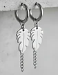 Aretes Urbanos Para Hombre Mujer Pendientes Hoja Con Cadena - Miniatura 11