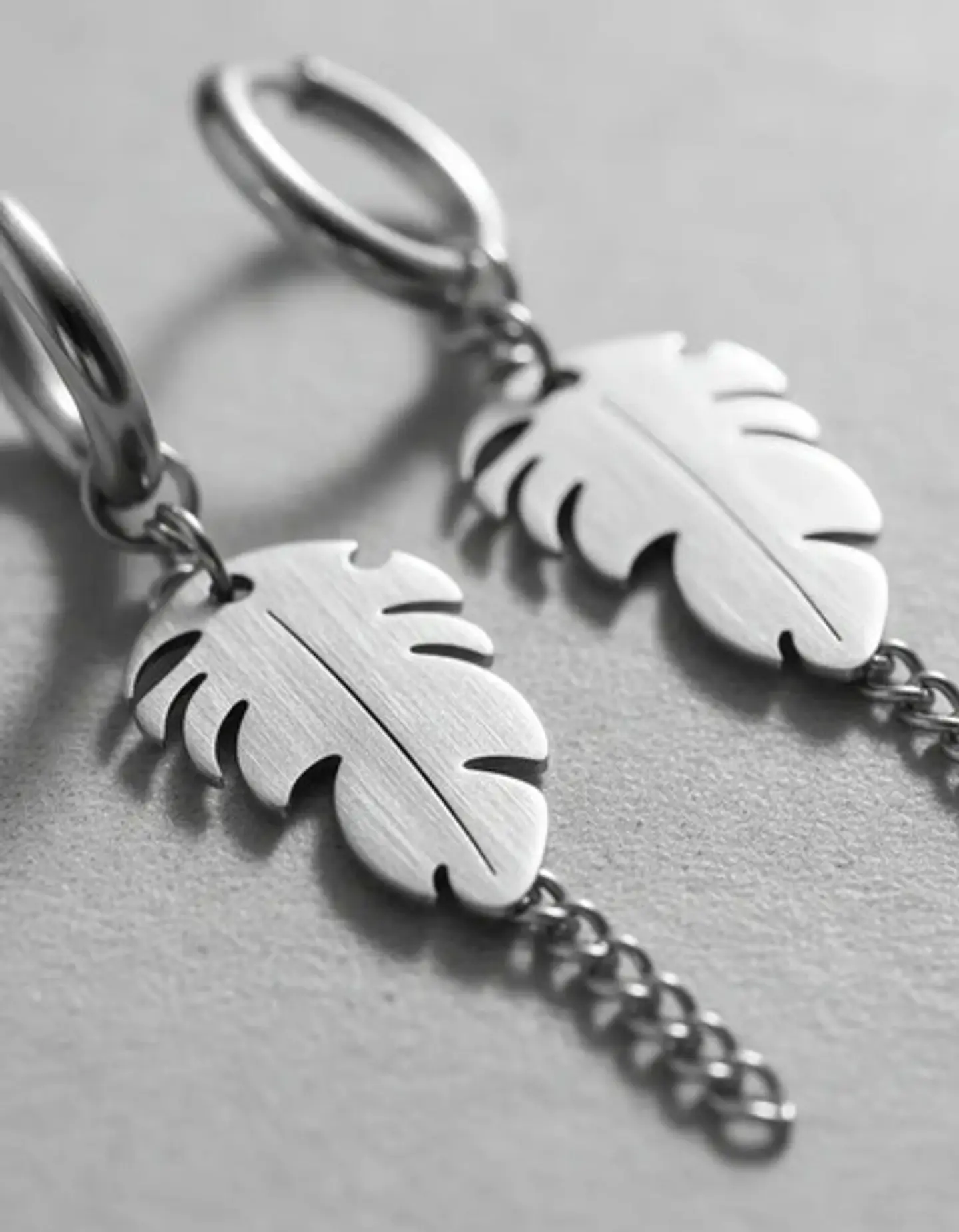 Aretes Urbanos Para Hombre Mujer Pendientes Hoja Con Cadena 12