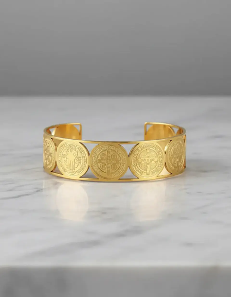 Pulsera Brazalete Para Mujer Múltiple Medallas De San Benito 5