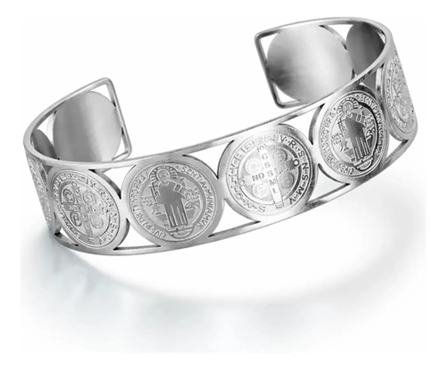 Pulsera Brazalete Para Mujer Múltiple Medallas De San Benito 9