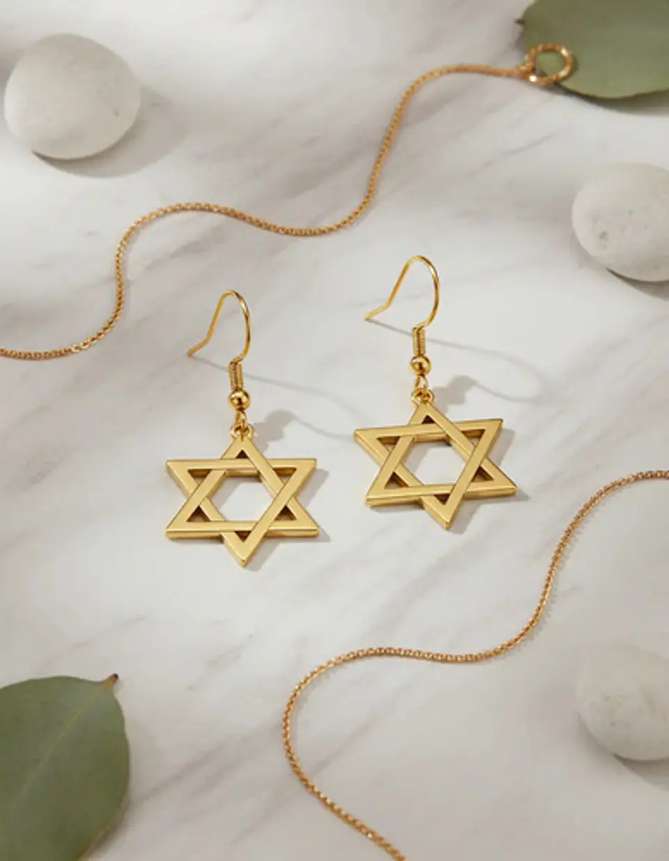 Aretes Para Mujeres Pendientes Estrella De David De Acero 3