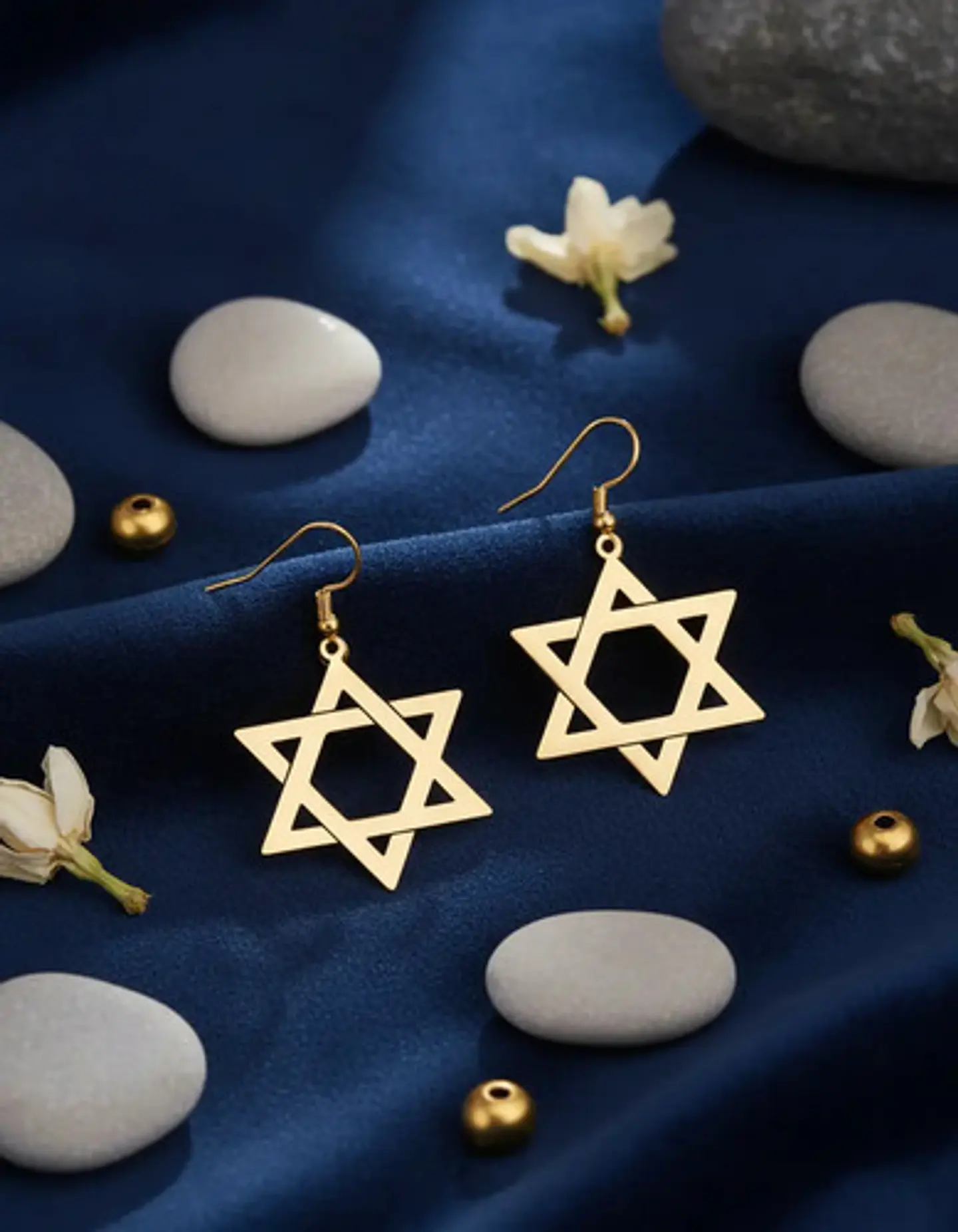 Aretes Para Mujeres Pendientes Estrella De David De Acero 7