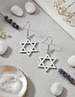 Aretes Para Mujeres Pendientes Estrella De David De Acero - Miniatura 11