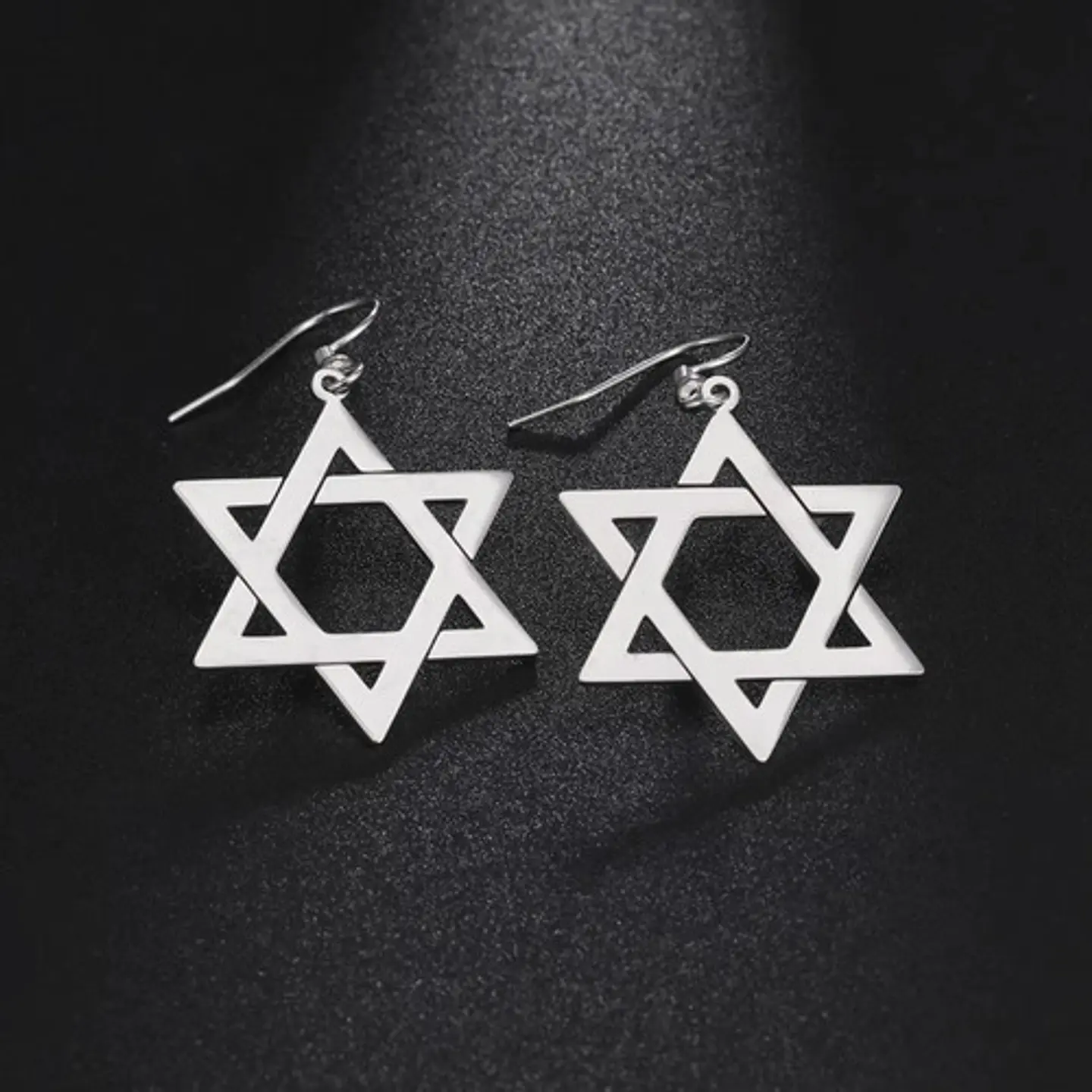 Aretes Para Mujeres Pendientes Estrella De David De Acero 16