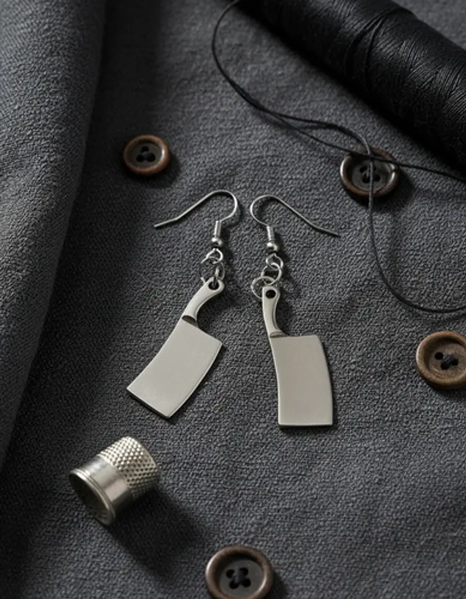 Aretes Para Hombre Mujer Pendientes Punk Cuchillo Carnicero 5