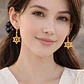 Aretes Para Mujeres Pendientes Estrella De David Con Cruz - Miniatura 5