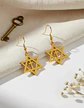 Aretes Para Mujeres Pendientes Estrella De David Con Cruz - Miniatura 8