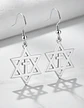 Aretes Para Mujeres Pendientes Estrella De David Con Cruz - Miniatura 11