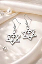 Aretes Para Mujeres Pendientes Estrella De David Con Cruz - Miniatura 14