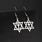 Aretes Para Mujeres Pendientes Estrella De David Con Cruz - Miniatura 15