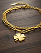 Pulsera Cadenas De Acero Para Mujer Dije Trébol De La Suerte - Miniatura 4