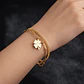 Pulsera Cadenas De Acero Para Mujer Dije Trébol De La Suerte - Miniatura 7