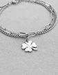 Pulsera Cadenas De Acero Para Mujer Dije Trébol De La Suerte - Miniatura 14