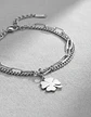 Pulsera Cadenas De Acero Para Mujer Dije Trébol De La Suerte - Miniatura 15