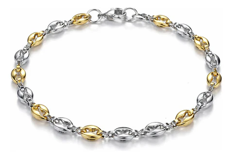 Pulsera Grano De Café De Acero Color Oro Para Hombre Y Mujer