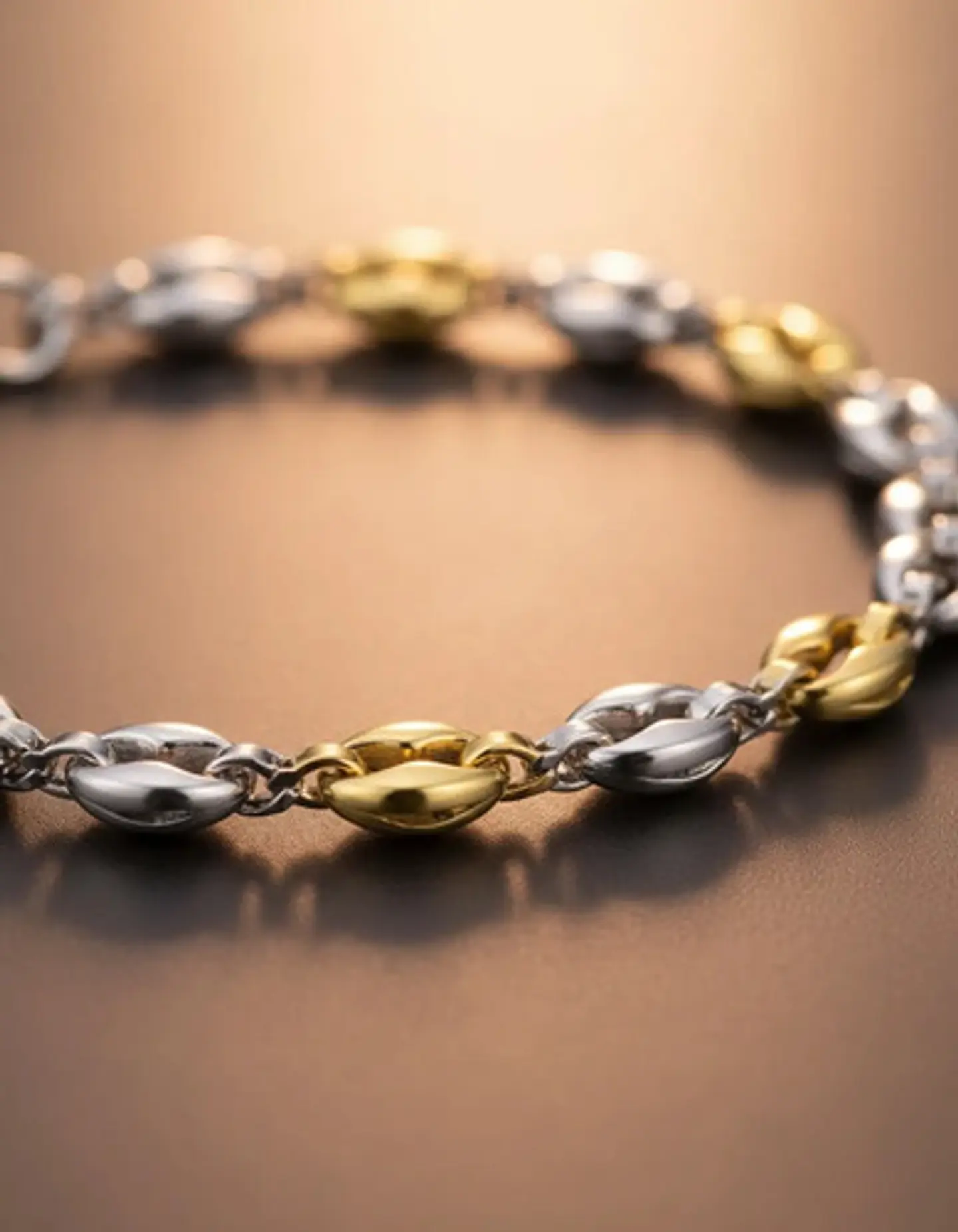 Pulsera Grano De Café De Acero Color Oro Para Hombre Y Mujer 5