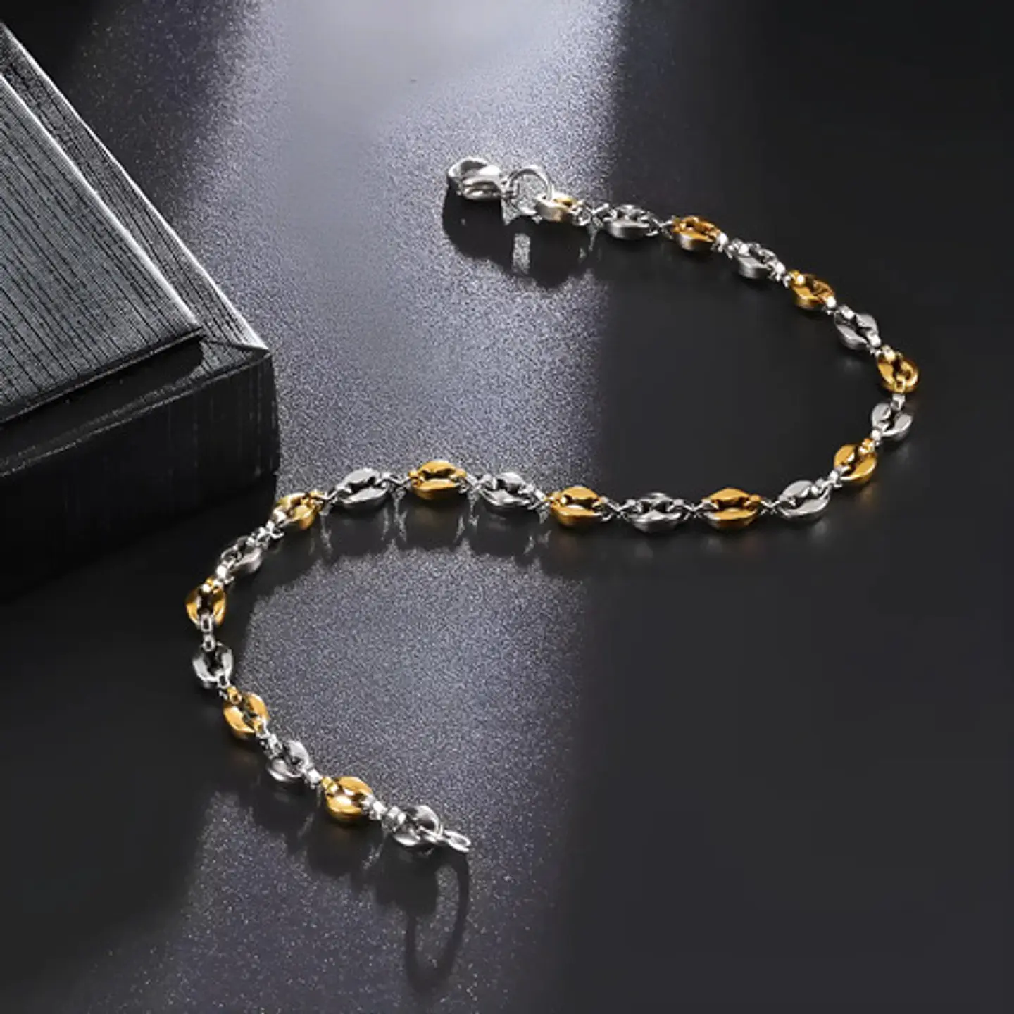 Pulsera Grano De Café De Acero Color Oro Para Hombre Y Mujer 7