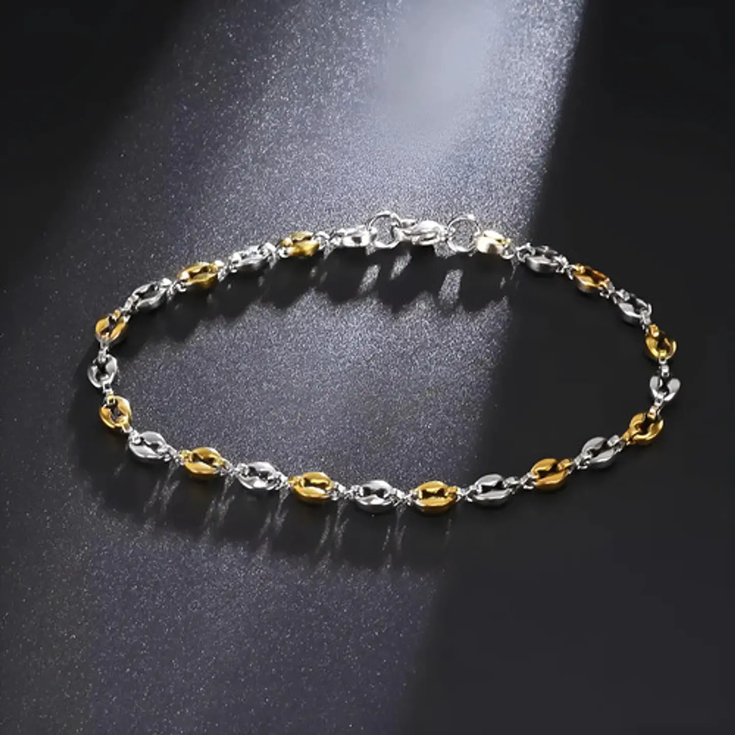 Pulsera Grano De Café De Acero Color Oro Para Hombre Y Mujer 8