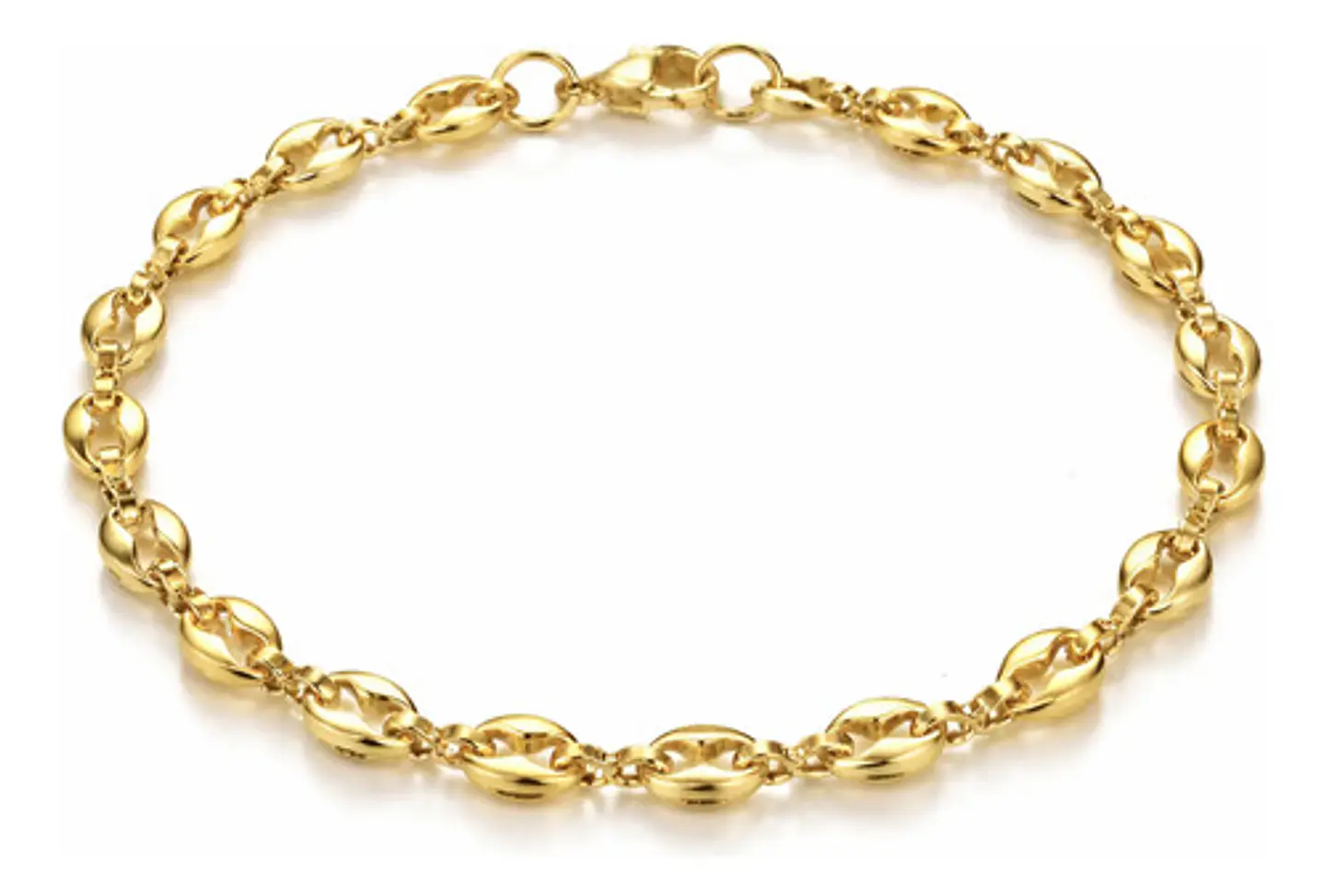 Pulsera Grano De Café De Acero Color Oro Para Hombre Y Mujer 10