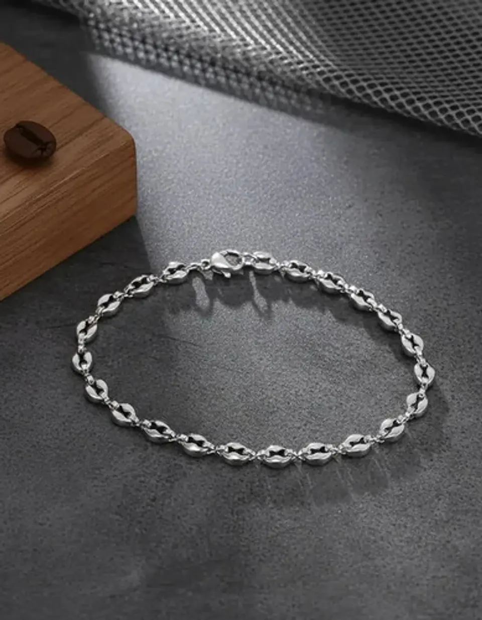 Pulsera Grano De Café De Acero Color Oro Para Hombre Y Mujer 21
