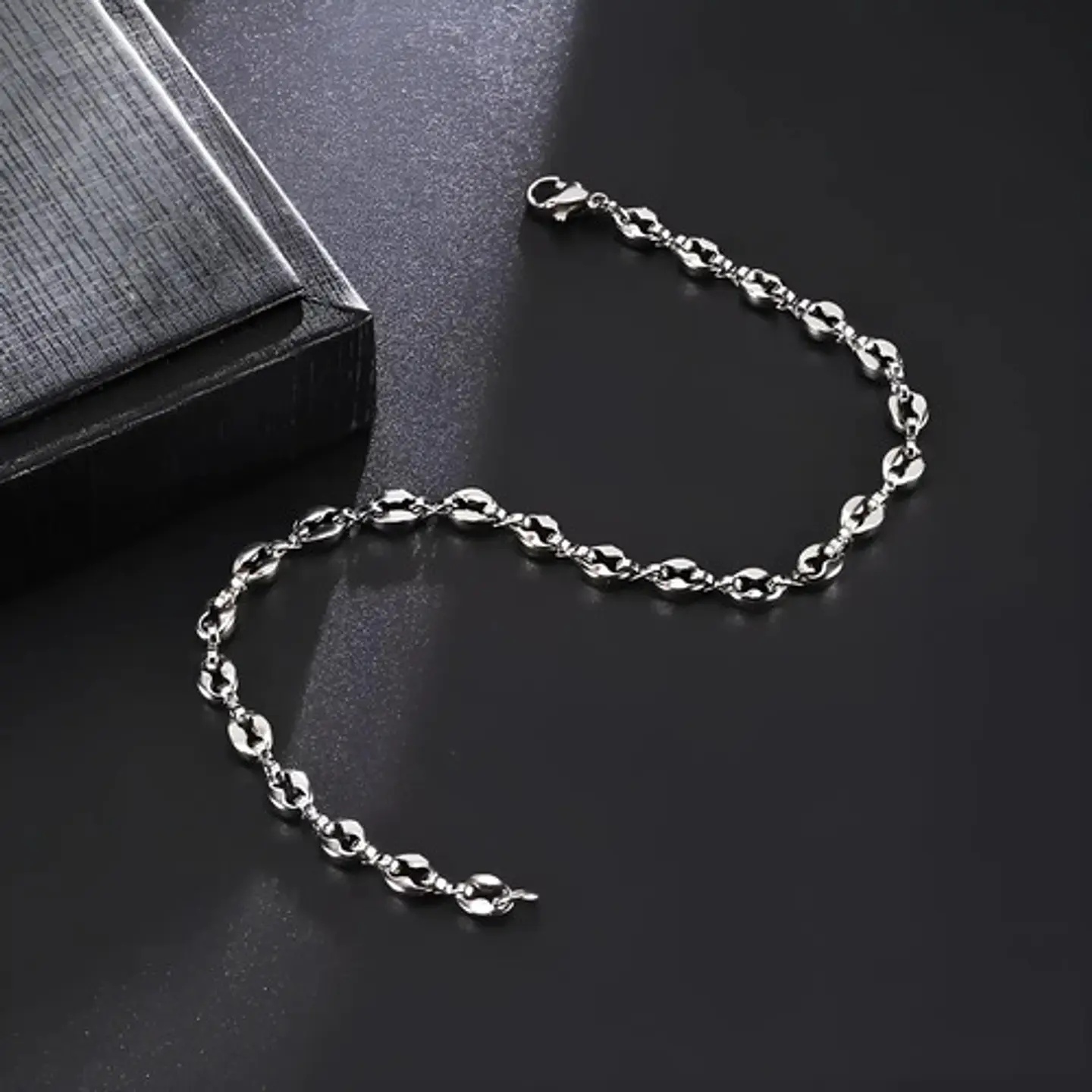 Pulsera Grano De Café De Acero Color Oro Para Hombre Y Mujer 22