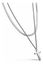 Collar Doble Capa De Acero Para Mujer Dije Cruz Minimalista - Miniatura 10