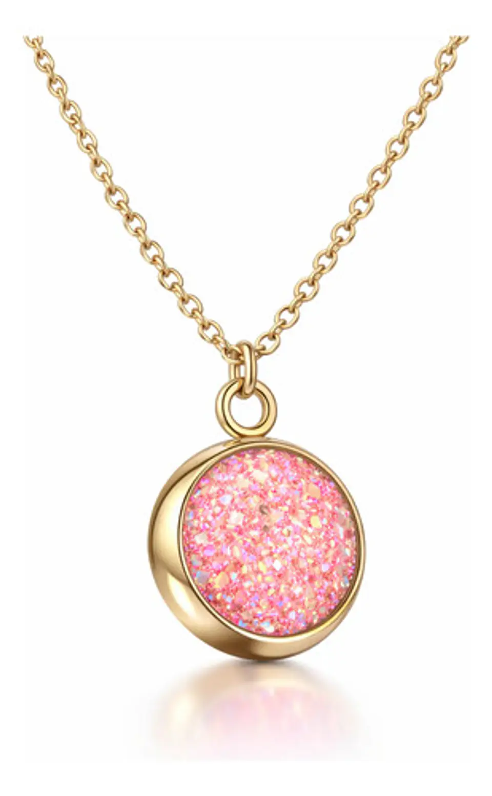 Collar Minimalista Para Mujeres Dije Circular Con Cristales 1