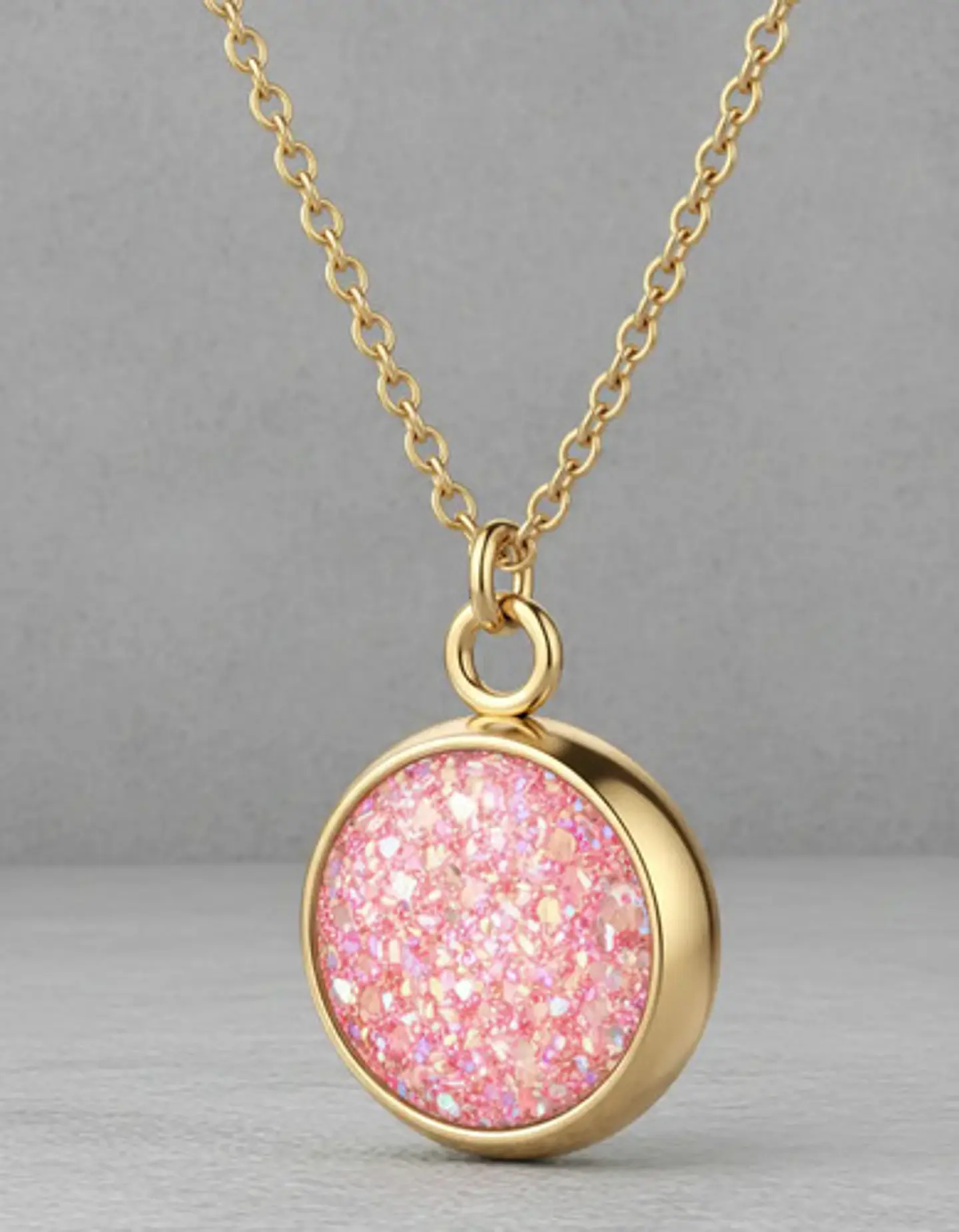 Collar Minimalista Para Mujeres Dije Circular Con Cristales 3