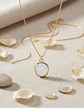 Collar Minimalista Para Mujeres Dije Circular Con Cristales - Miniatura 10
