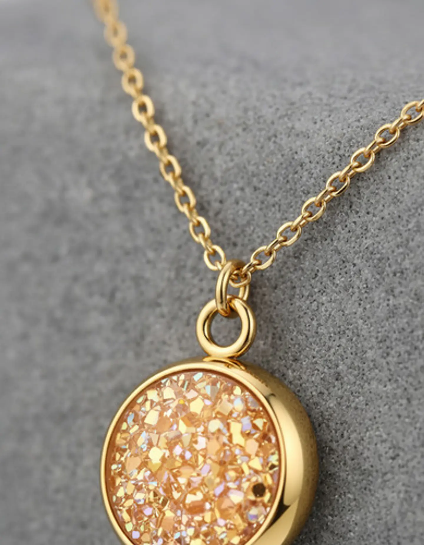 Collar Minimalista Para Mujeres Dije Circular Con Cristales 19