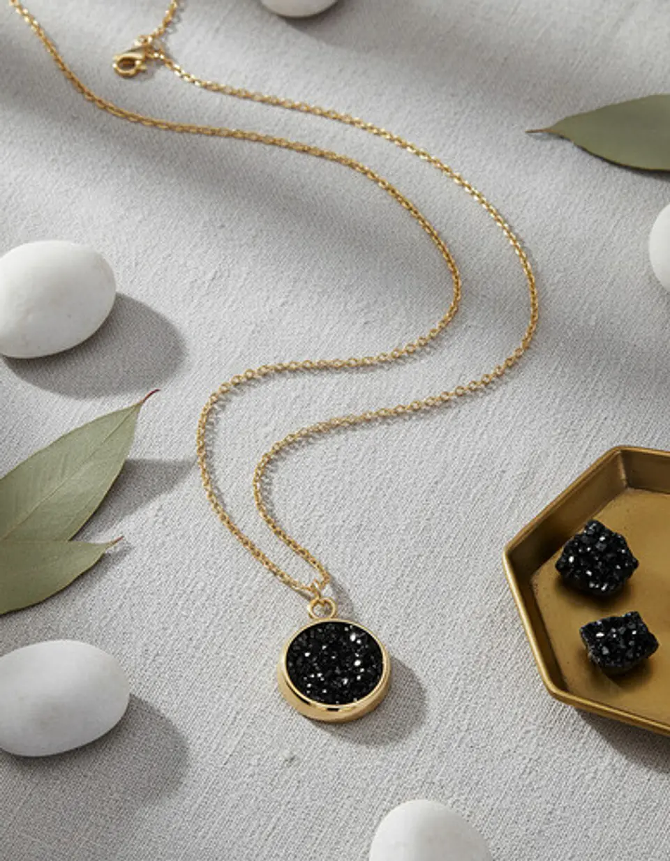 Collar Minimalista Para Mujeres Dije Circular Con Cristales 24