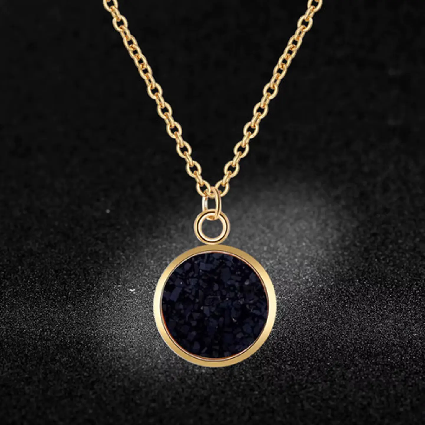 Collar Minimalista Para Mujeres Dije Circular Con Cristales 27