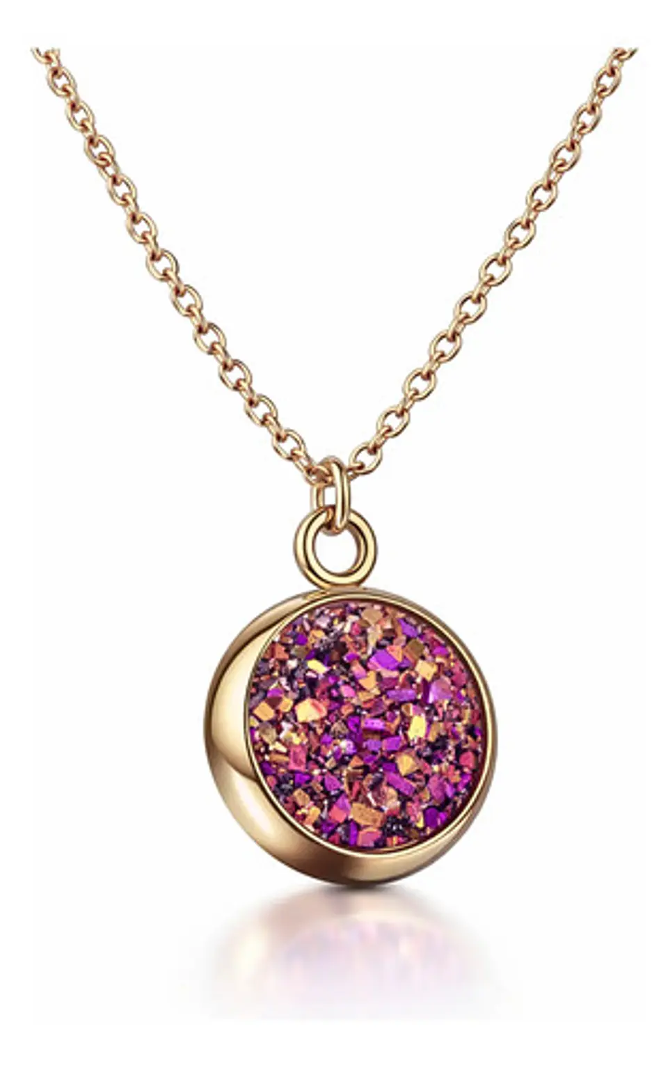 Collar Minimalista Para Mujeres Dije Circular Con Cristales 28
