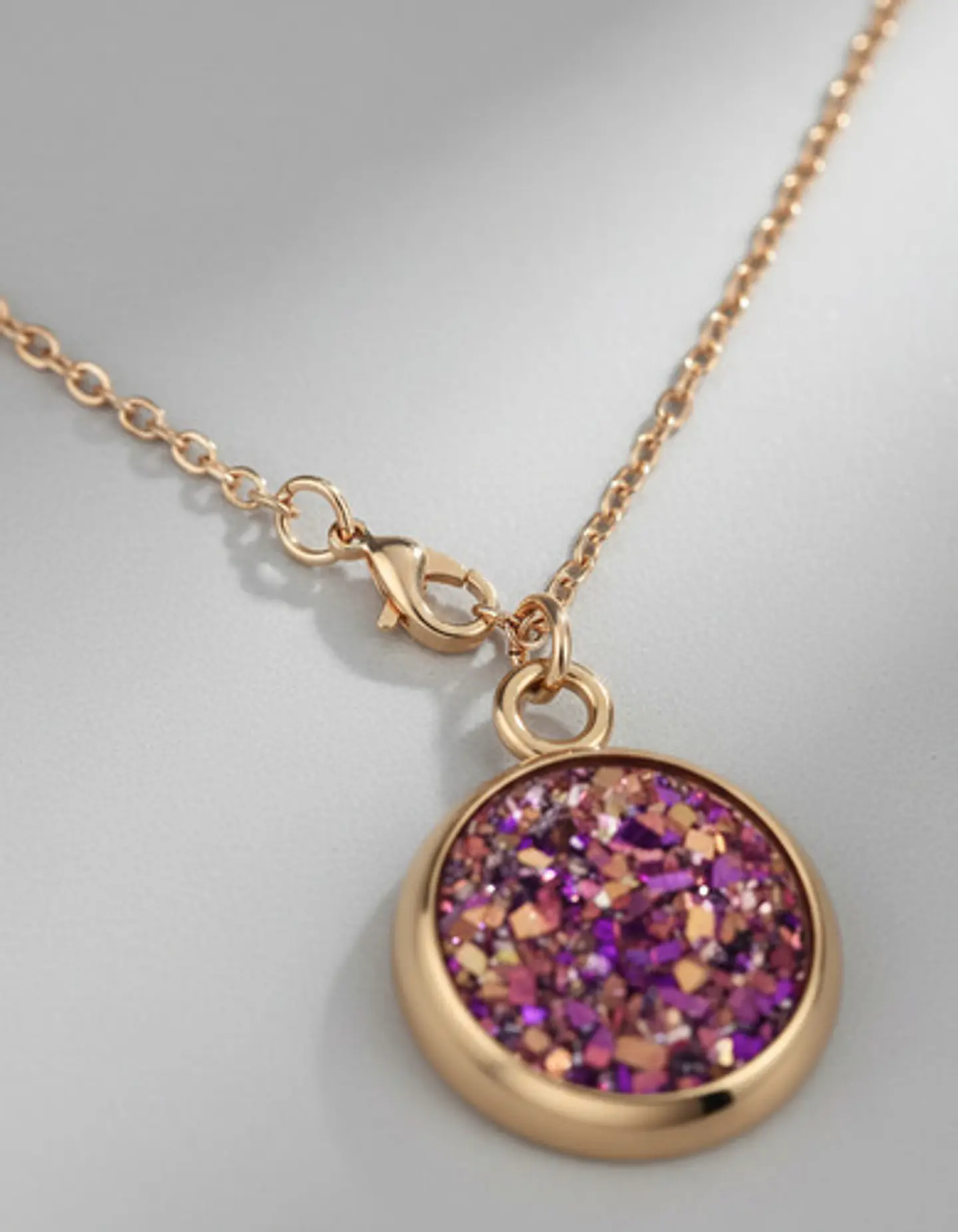 Collar Minimalista Para Mujeres Dije Circular Con Cristales 31