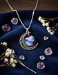 Collar Para Mujer Dije Luna Cristal Cabujón Galaxia Estrella - Miniatura 3