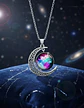 Collar Para Mujer Dije Luna Cristal Cabujón Galaxia Estrella - Miniatura 4