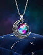 Collar Para Mujer Dije Luna Cristal Cabujón Galaxia Estrella - Miniatura 5
