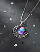 Collar Para Mujer Dije Luna Cristal Cabujón Galaxia Estrella - Miniatura 6