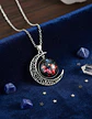 Collar Para Mujer Dije Luna Cristal Cabujón Galaxia Estrella - Miniatura 11