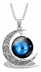 Collar Para Mujer Dije Luna Cristal Cabujón Galaxia Estrella - Miniatura 15