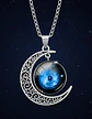 Collar Para Mujer Dije Luna Cristal Cabujón Galaxia Estrella - Miniatura 18