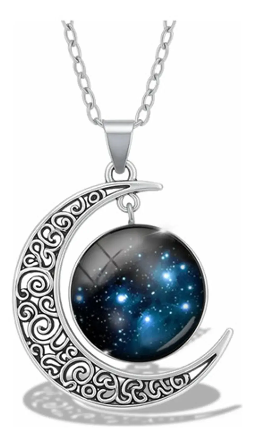 Collar Para Mujer Dije Luna Cristal Cabujón Galaxia Estrella 20