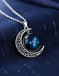 Collar Para Mujer Dije Luna Cristal Cabujón Galaxia Estrella - Miniatura 21