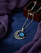 Collar Para Mujer Dije Luna Cristal Cabujón Galaxia Estrella - Miniatura 22