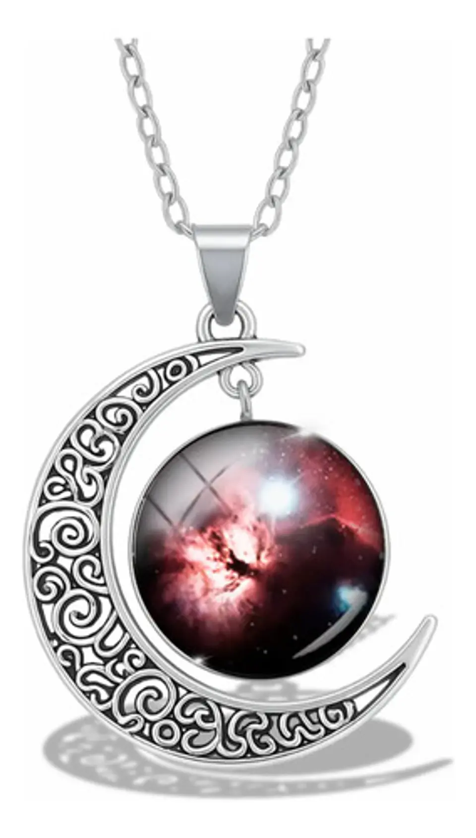 Collar Para Mujer Dije Luna Cristal Cabujón Galaxia Estrella 26