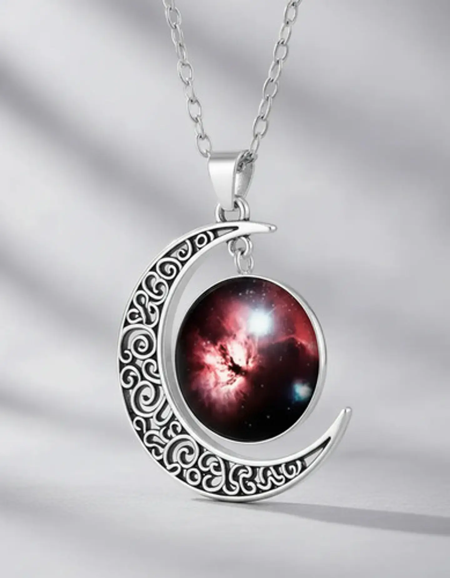 Collar Para Mujer Dije Luna Cristal Cabujón Galaxia Estrella 27