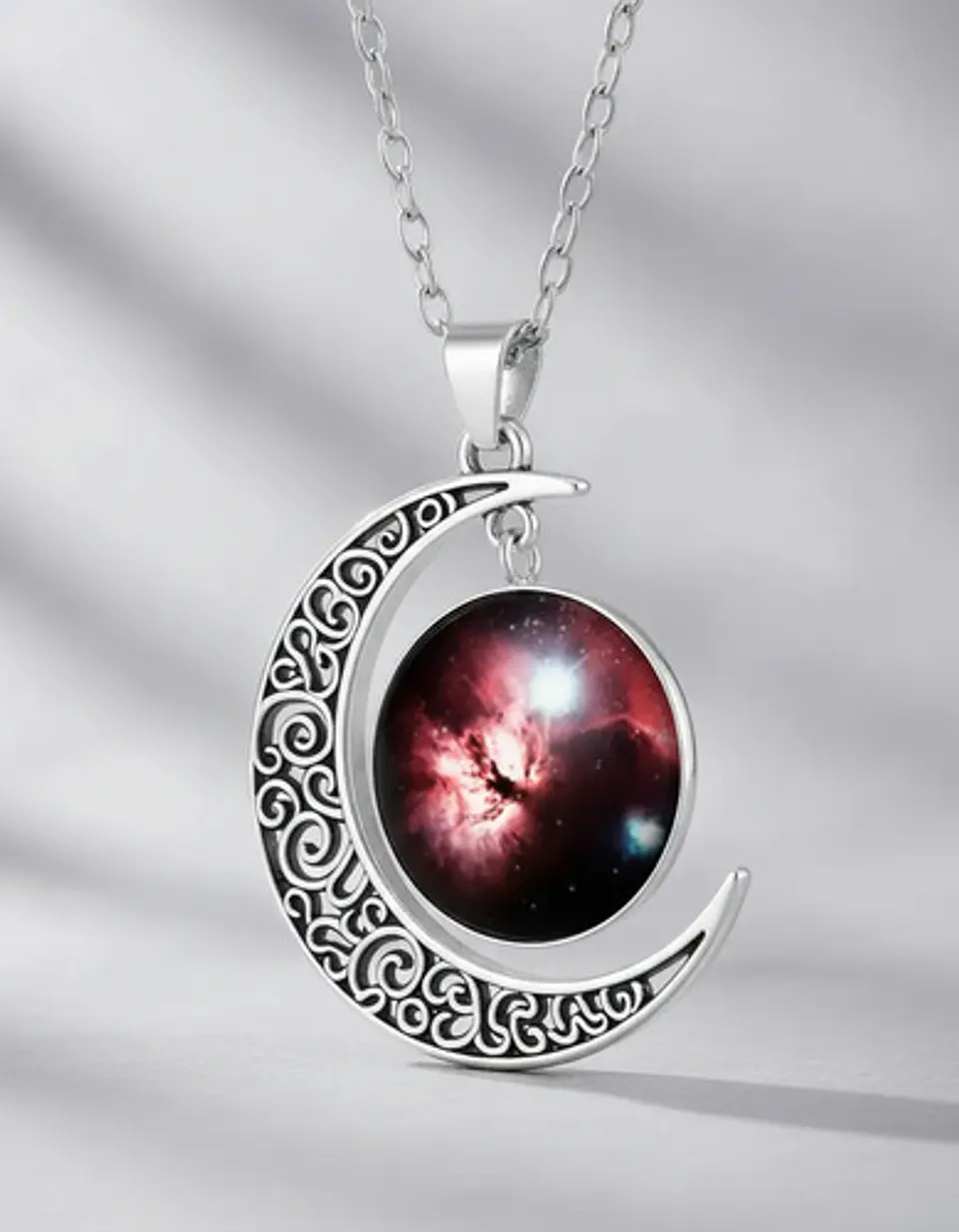 Collar Para Mujer Dije Luna Cristal Cabujón Galaxia Estrella 27