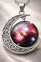 Collar Para Mujer Dije Luna Cristal Cabujón Galaxia Estrella - Miniatura 29