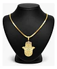 Collar Acero Color Oro Para Hombre Mujer Dije Mano De Fátima - Miniatura 10